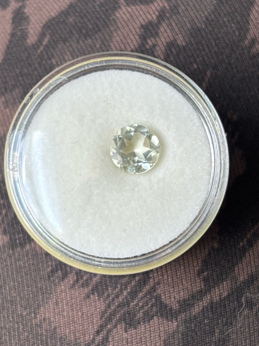 Round Prasiolite Green AmethystGemstone – Pale Green Faceted Loose Stone ~6–7mm